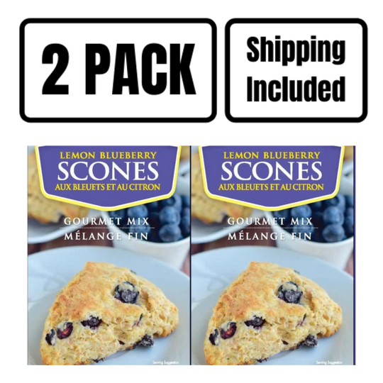 Lemon Blueberry Scone Mix | 15 oz. Box | Tender & Flaky Scone With Burst Of Lemon & Blueberry Flavor | 2 Pack | Shipping Included | Easy to Bake | Made with Fresh Fruit | Makes a Great Breakfast, Snack, and Dessert | CK452