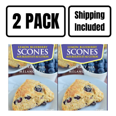 Lemon Blueberry Scone Mix | 15 oz. Box | Tender & Flaky Scone With Burst Of Lemon & Blueberry Flavor | 2 Pack | Shipping Included | Easy to Bake | Made with Fresh Fruit | Makes a Great Breakfast, Snack, and Dessert | Made with Nebraska Love