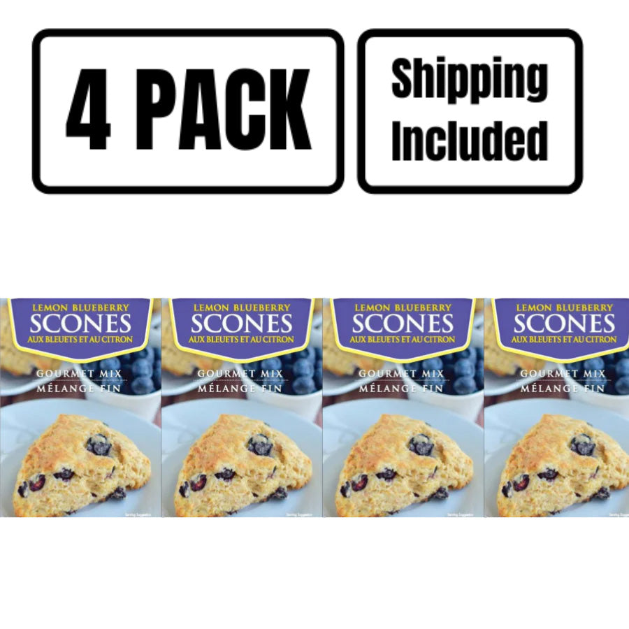 Lemon Blueberry Scone Mix | 15 oz. Box | Delicious Flaky, Buttery Outside With A Burst Of Citrus & Blueberry On The Inside | 4 Pack | Shipping Included | Easy to Bake | Perfect Breakfast, Snack, and Dessert | Nebraska Scone Mix | CK452