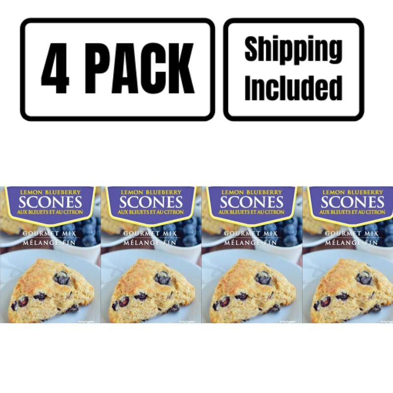 Lemon Blueberry Scone Mix | 15 oz. Box | Delicious Flaky, Buttery Outside With A Burst Of Citrus & Blueberry On The Inside | 4 Pack | Shipping Included | Easy to Bake | Perfect Breakfast, Snack, and Dessert | Nebraska Scone Mix
