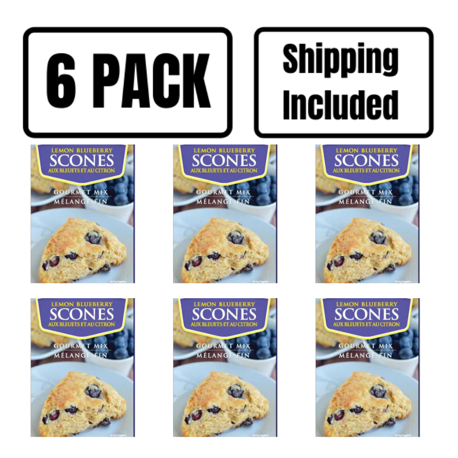 Lemon Blueberry Scone Mix | 15 oz. Box | Perfect Hint of Citrus | 6 Pack | Shipping Included | CK452 | Easy to Bake | Flaky & Soft | Tart Lemon with Burst of Blueberry | Suitable For Any Occasion Or Season | CK452