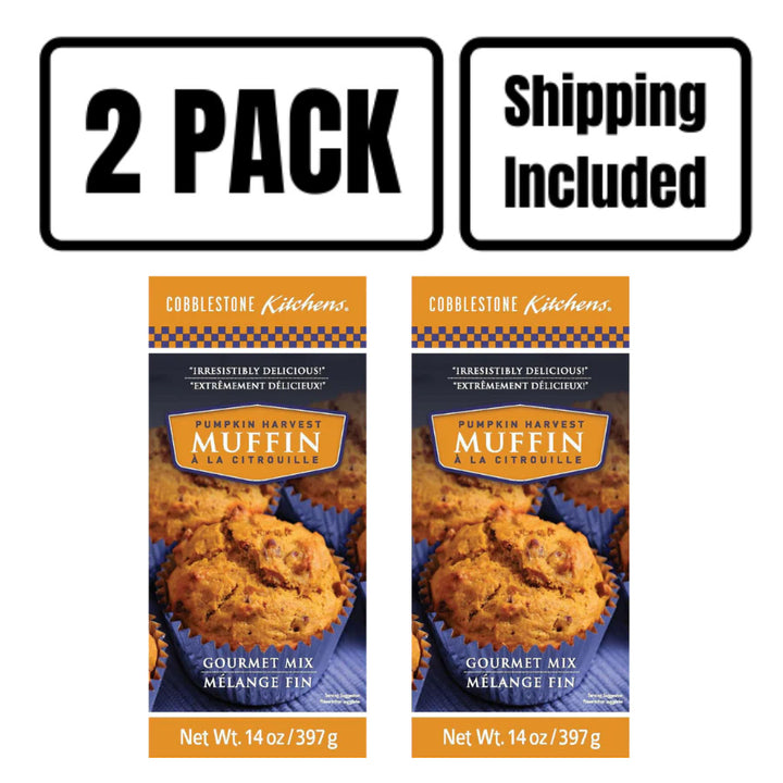 Pumpkin Muffin Mix | 14 oz. Box | Moist, Buttery, & Fluffy With Pumpkin Spice | 2 Pack | Shipping Included | Perfect Breakfast Pastry | Easy to Bake | Nebraska Made Pastry | Enjoy with Butter, Jam, or Jelly