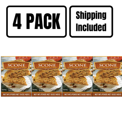 Pumpkin Maple Scone Mix | 15 oz. Box | Soft, Buttery Scone With Burst Of Spiced Pumpkin | 4 Pack | Shipping Included | Filled With Flavor | Easy to Bake | Nebraska Pastry | Perfect During Any Season | Comfort Pastry
