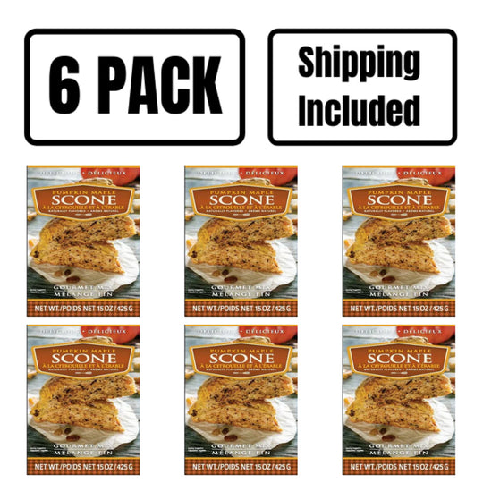 Pumpkin Maple Scone Mix | 15 oz. Box | Buttery, Flaky Scone With Burst Of Spiced Pumpkin | 6 Pack | Shipping Included | Perfect Breakfast or Snack | Easy to Bake | Nebraska Made Pastry | Perfect During Any Season | Warm, Comforting Taste