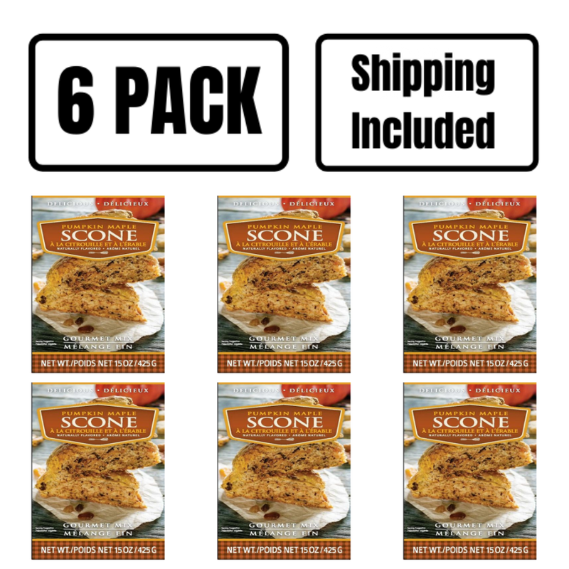 Pumpkin Maple Scone Mix | 15 oz. Box | Buttery, Flaky Scone With Burst Of Spiced Pumpkin | 6 Pack | Shipping Included | Perfect Breakfast or Snack | Easy to Bake | Nebraska Made Pastry | Perfect During Any Season | Warm, Comforting Taste