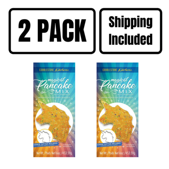 Unicorn Pancake Mix | Unicorn Cookie Cutter Included | 16 oz. Box | Fun Twist To Breakfast | Rainbow Sprinkle Pancakes | 2 Pack | Shipping Included | Easy to Bake | Makes The Softest, Fluffiest Pancakes