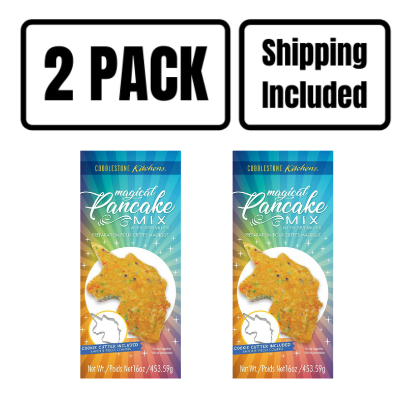 Unicorn Pancake Mix | Unicorn Cookie Cutter Included | 16 oz. Box | Fun Twist To Breakfast | Rainbow Sprinkle Pancakes | 2 Pack | Shipping Included | Easy to Bake | Makes The Softest, Fluffiest Pancakes