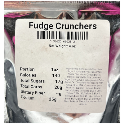 Freeze Dried Chocolate | Fudge Crunchers | Resealable 4 oz. Bag | Delicious, Crunchy Candy Shell | Airy Crunch | Perfect Party Favor | Freeze Dried Candy For Kids & Adults | Melt In Your Mouth