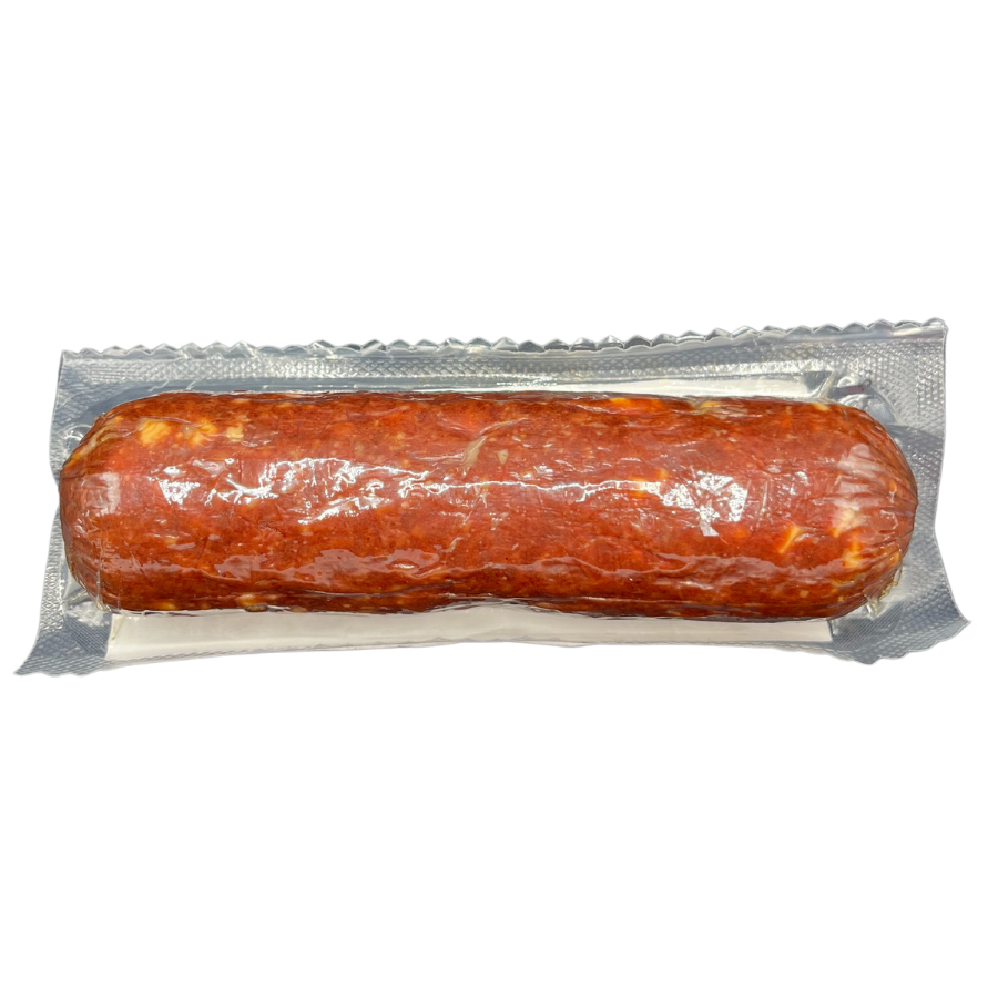 BBQ Peppercheese Summer Sausage | All Natural Bison Meat | High Protein Snack | No MSG | Ready To Eat | Charcuterie |  7-8 oz. Roll | Delicious BBQ & Peppercheese Flavor | Cooked To Tender Perfection | Enjoy Alone Or With Cheese & Crackers