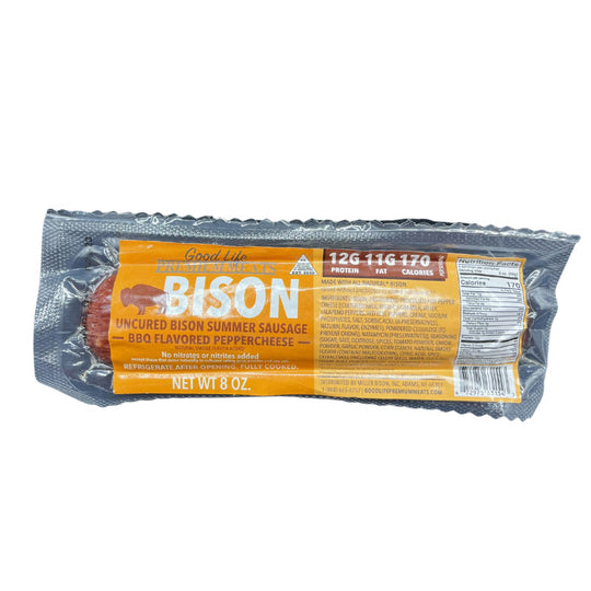 BBQ Peppercheese Bison Summer Sausage | 7-8 oz | Nebraska Bison