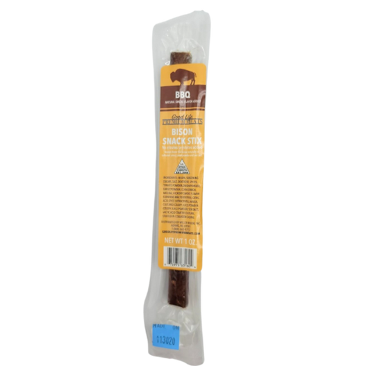 Bison BBQ Meat Stick | 1 oz. | Snack Stix | Rich, Smokey Flavor | Tender & Flavorful Bison Meat | Great Source Of Protein | Perfect For On The Go | Makes Great Stocking Stuffers & Gifts | Savory Meat Stick