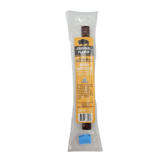 Bison Meat Stick | 1 oz. | Original Flavor | Perfect Coating Of Savory Spices | Highlights Natural Bison Flavor | Perfect Quick Snack | Low Calorie | High Protein | Great For Gift Giving | No Artificial Ingredients