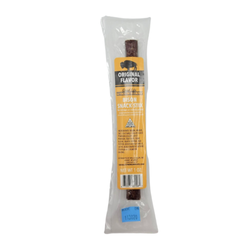 Bison Meat Stick | 1 oz. | Original Flavor | Savory, Tender Perfection | 12 Pack | Shipping Included | Flavorful Bison Meat | High Protein Snack | Low Calorie & Low Fat | Great Stocking Stuffer Idea