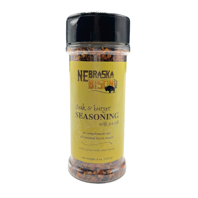 Steak and Burger Seasoning | Made with Sea Salt | Specially Formulated | Great for Bison Meat | Delicious and Savory Flavor | 4 oz. Bottle | Pack of 3 | Shipping Included | Pairs Great With Other Meat & Vegetables | Perfect Blend Of Spices & Herbs
