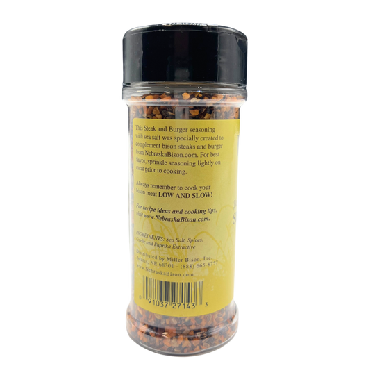 Steak and Burger Seasoning | Made with Sea Salt | Specially Formulated | Great for Bison Meat | Delicious and Savory Flavor | 4 oz. Bottle | Pack of 12 | Shipping Included | Adds A Burst Of Flavor To All Dishes