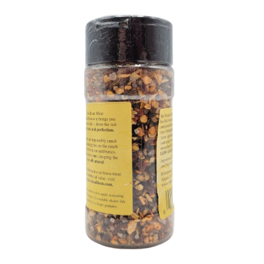 Steak and Burger Seasoning | Made with Sea Salt | Specially Formulated | Great for Bison Meat | Delicious and Savory Flavor | 4 oz. Bottle | Pack of 6 | Shipping Included | Try On Other Meats & Vegetables | Adds A Savory, Delicious Flavor To Any Dish