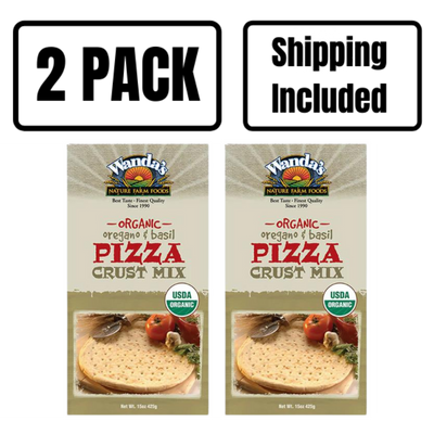 Pizza Crust Mix | Oregano & Basil | Organic | 15 oz. | 2 Pack | Shipping Included | Cooks To Crispy Golden Perfection | Italian Blend Of Herbs | Pizza Crust Mix For Homemade Pizza
