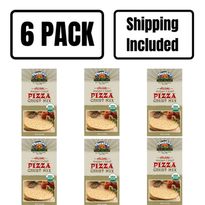 Pizza Crust Mix | Oregano & Basil | Organic | 15 oz. | 6 Pack | Shipping Included | Baked To A Golden, Crispy Perfection | Fun Family Pizza Night Cooking | Perfect Italian Herb & Spice Medley | Pizza Crust Mix For The Perfect Homemade Pizza