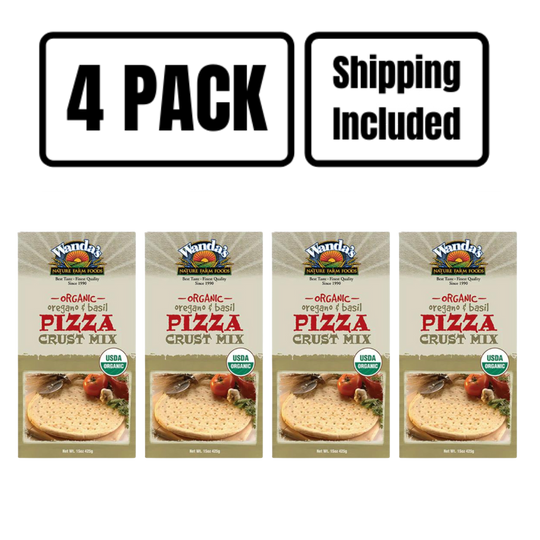 Pizza Crust Mix | Oregano & Basil | Organic | 15 oz. | Crispy Thin Or Thick Crust | 4 Pack | Shipping Included | Fun Family Pizza Cooking | Perfect Medley Of Italian Spices & Herbs | Crispy, Fluffy Crust