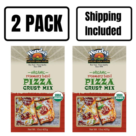 Pizza Crust Mix | Rosemary & Basil | Organic | 15 oz. | 2 Pack | Shipping Included | Savory, Delicious Blend Of Basil & Rosemary | Homemade Pizza Crust | Easy-To-Bake | Makes Thin Or Thick Crust | 1399