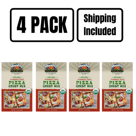 Pizza Crust Mix | Rosemary & Basil | Organic Pizza Crust | 15 oz. | 4 Pack | Shipping Included | Family Favorite | Homemade Pizza Crust | Bakes Thick Or Thin | 1399