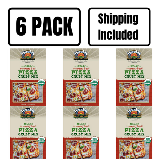 Pizza Crust Mix | Rosemary & Basil Seasoned | Organic | 15 oz. | 6 Pack | Shipping Included | Bakes Ultra Crispy Thin or Thick | 1399