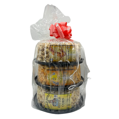 3 Tier Popcorn Tower | Create Your Own | Perfect Gift for Loved Ones | 8 Popcorn Flavor Options | Fresh Tasting | Made with Nebraska Heart and Soul