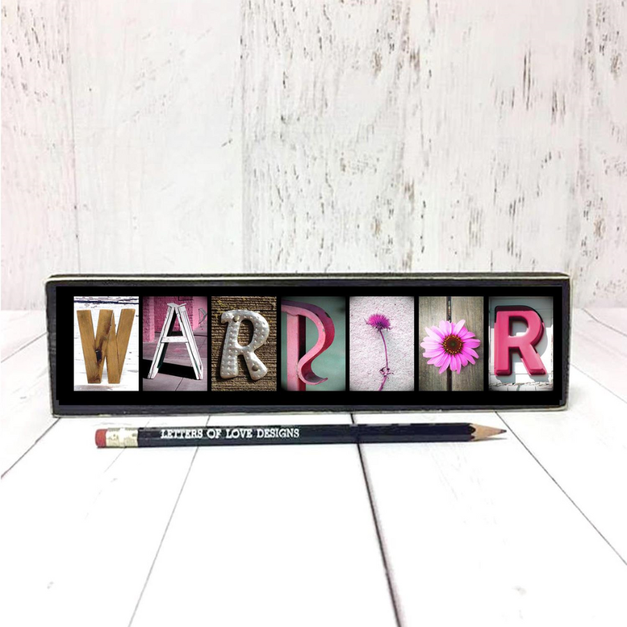 Warrior Word Block | Multiple Sizes | Alphabet Photo Letter Art | Stackable and Easy to Display | Made by a Professional Photographer | Easy Home Decor | Pictures May Vary | Customizeable Word Block