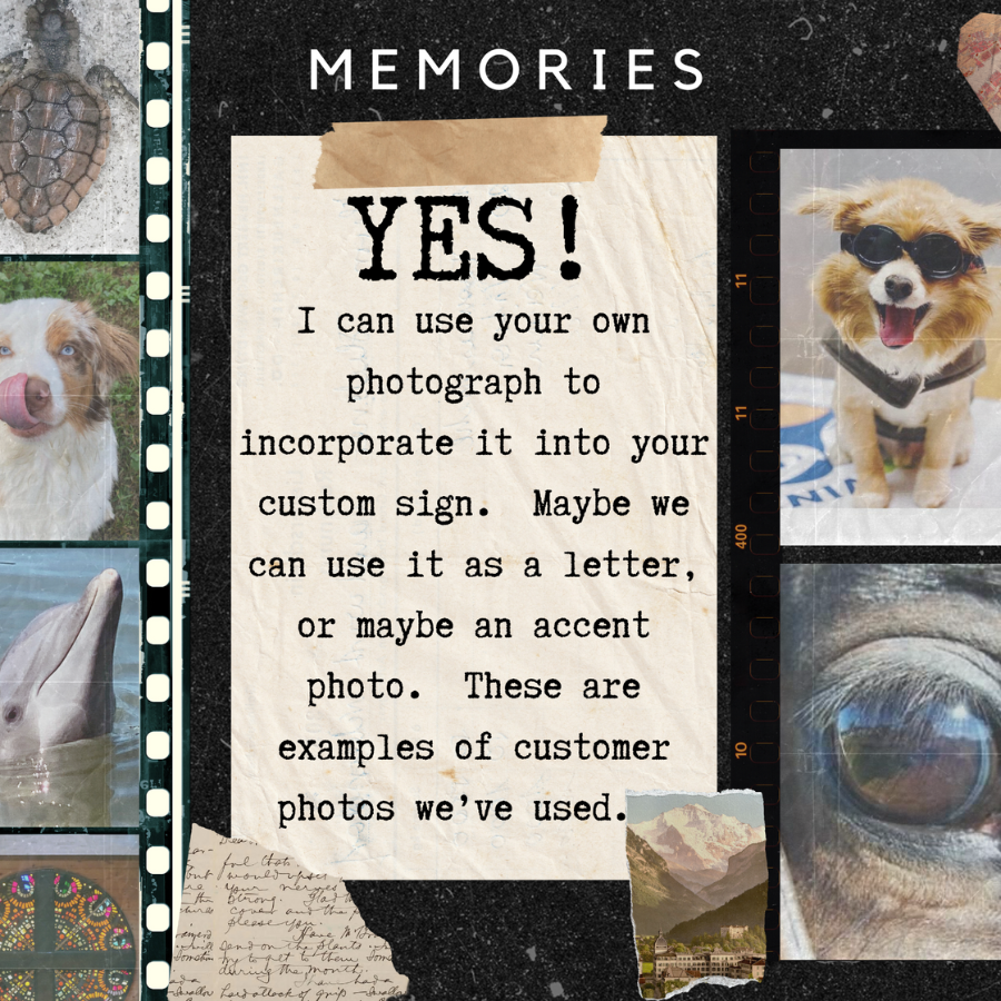 Information on how you can use your own photography to make a letters of love plaque.