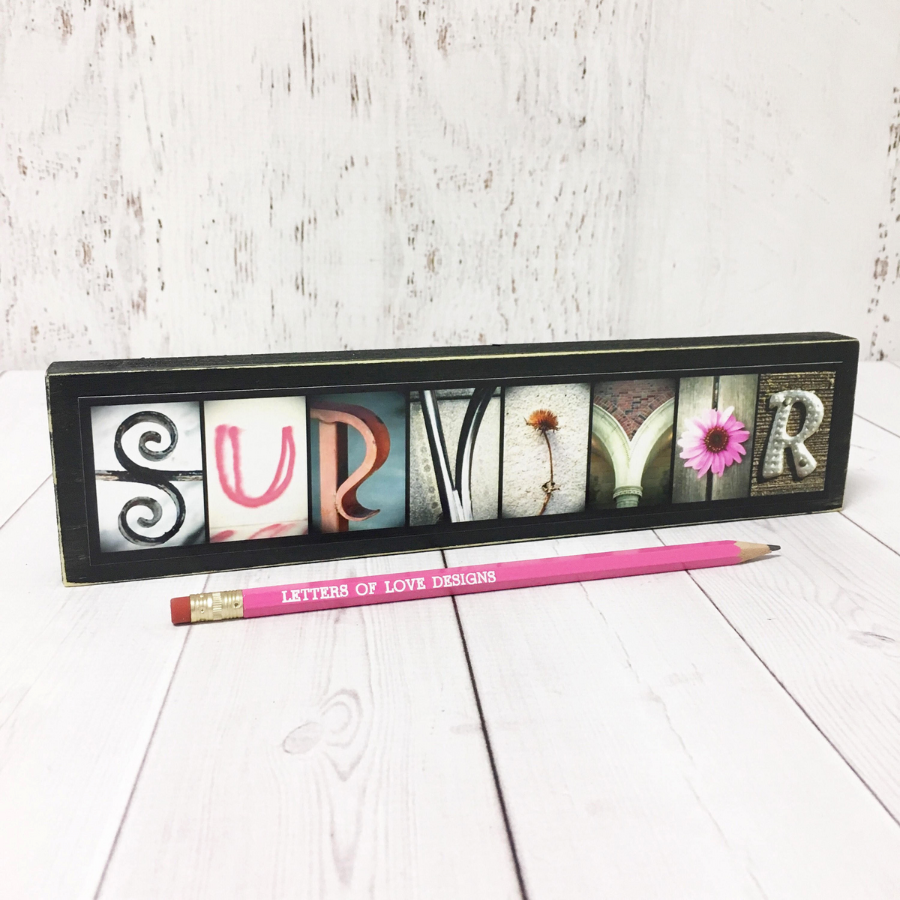 Survivor Word Block | Multiple Sizes | Alphabet Photo Letter Art | Sta ...