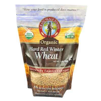 One 2 Pound Bag Of Organic Hard Red Winter Wheat On A Clear Background