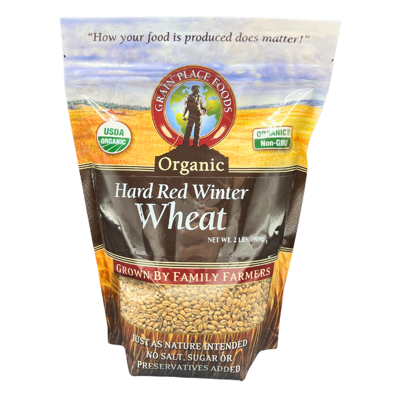 One 2 Pound Bag Of Organic Hard Red Winter Wheat On A Clear Background