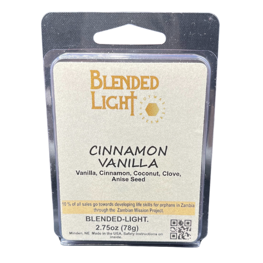 Cinnamon Vanilla Wax Melts | 2.75 oz. | Comforting Vanilla, Cinnamon, & Coconut Blend | Made in Kearney, NE | Blended Light