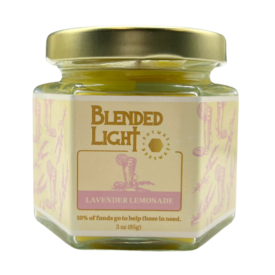 Lavender Lemonade Scented Candle | Choose Your Size | Nebraska-Sourced Beeswax | Made in Kearney, NE | Blended Light