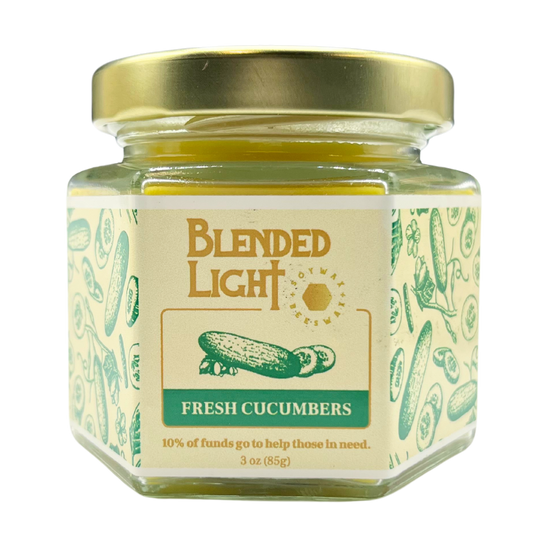 Fresh Cucumber Scented Candle | Choose Your Size | Perfect Balance Of Sweet & Earthy | Made in Kearney, NE | Blended Light