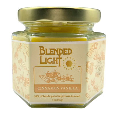 Cinnamon Vanilla Scented Candle | 3 oz. & 7 oz. Size Options | Winter Aroma | Cinnamon Vanilla Candle | Candle With a Purpose | Partial Funds Help Those in Need | Long-Lasting Wick Life | Nebraska Candle | Soy & Beeswax