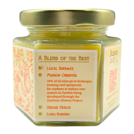 Orange Blossom Scented Candle | Choose Your Size | Beeswax | Blooming, Citrus Aroma | Made in Kearney, NE | Blended Light