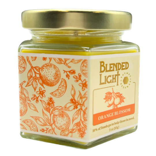 Orange Blossom Scented Candle | Choose Your Size | Beeswax | Blooming, Citrus Aroma | Made in Kearney, NE | Blended Light