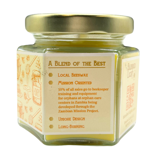 Sweet Honey Scented Candle | Choose Your Size | Soy & Beeswax | Delightful Aroma | Made in Kearney, NE | Blended Light