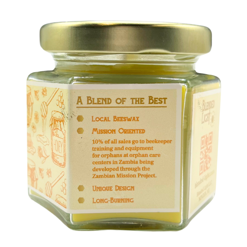 Sweet Honey Scented Candle | 3 oz. & 7 oz. Size Options | Sweet Honey Aroma | Candle With a Purpose | Partial Funds Help Those in Need | Long-Lasting Wick Life | Nebraska Candle | Soy & Beeswax