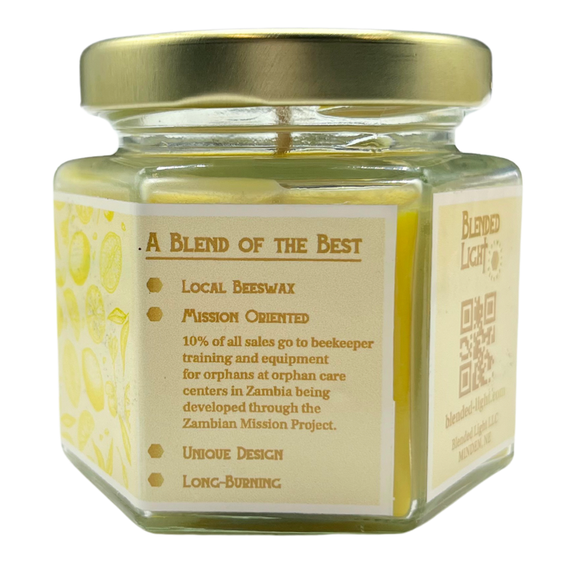Lemon Scented Candle | 3 oz. & 7 oz. Size Options | Fresh Lemon Aroma | Candle With a Purpose | Partial Funds Help Those in Need | Long-Lasting Wick Life | Nebraska Candle | Soy & Beeswax