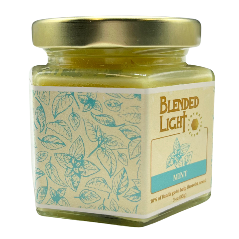 Mint Scented Candle | 3 oz. & 7 oz. Size Options | Fresh Picked Mint Aroma | Candle With a Purpose | Partial Funds Help Those in Need | Long-Lasting Wick Life | Nebraska Candle | Soy & Beeswax