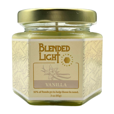 Vanilla Scented Candle | 3 oz. & 7 oz. Size Options | Vanilla Aroma | Candle With a Purpose | Partial Funds Help Those In Need | Long-Lasting Wick Life | Nebraska Candle | Soy & Beeswax