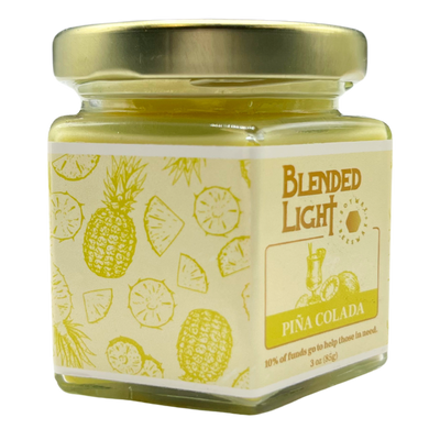 Piña Colada Scented Candle | 3 oz. & 7 oz. Size Options | Coconut Aroma | Smells Like it's 5 O'Clock Somewhere | Island Time | Candle With a Purpose | Partial Funds Help Those in Need | Long-Lasting Wick Life | Nebraska Candle | Soy & Beeswax