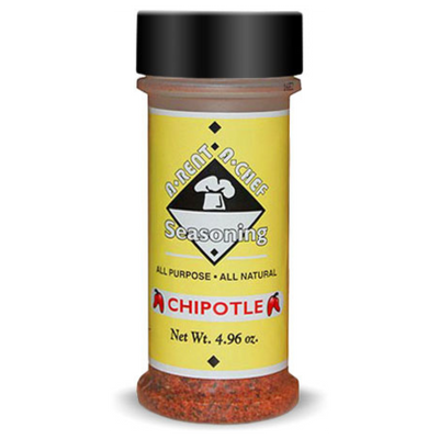 One 4.96 oz. Bottle Of Chipotle All Purpose Seasoning On A White Background