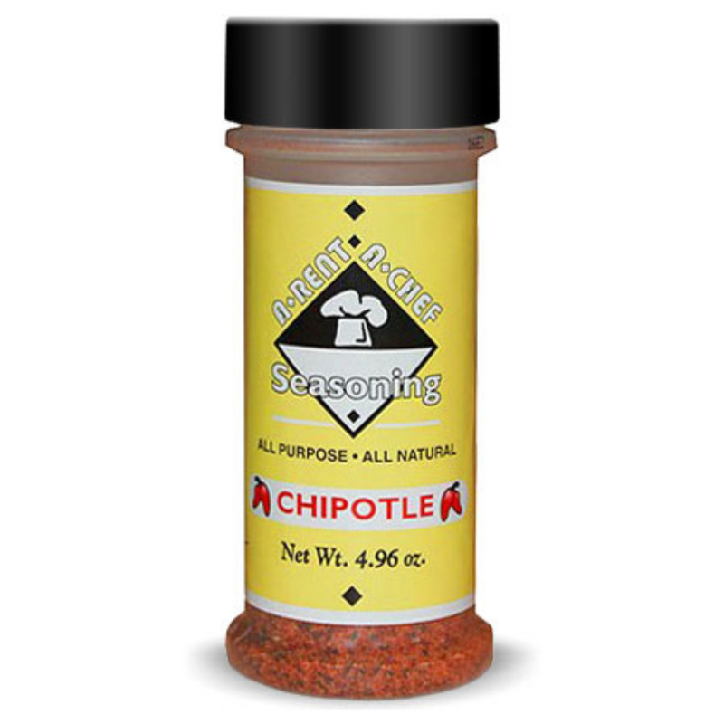 One 4.96 oz. Bottle Of A-Rent-A-Chef Chipotle All Purpose Seasoning On A White Background