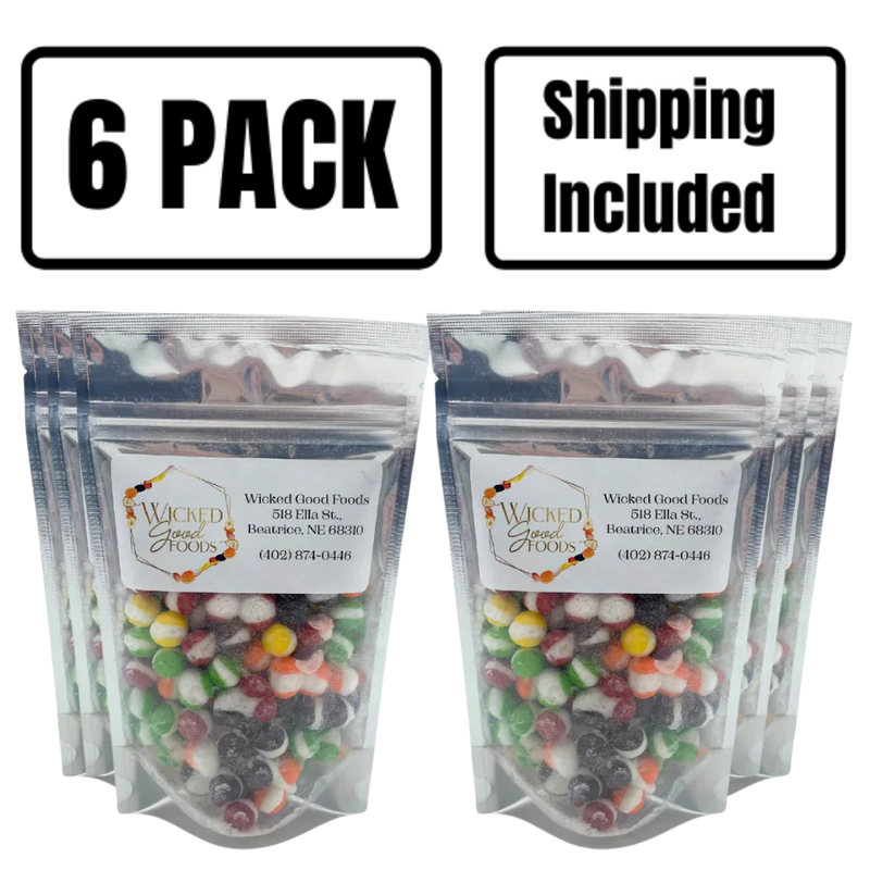 Freeze Dried Candy | Frittles | Pick Between Sour Or Original | Astronaut Food | Rainbow Bites | 3 oz. Resealable Bag | 6 Pack | Shipping Included