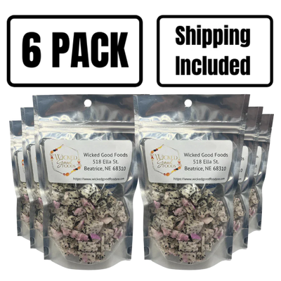 Freeze Dried Dragonfruit | Low Calorie Sweet Treat | High In Fiber & Antioxidants | .5 oz. | Gut Healthy | 6 Pack | Shipping Included