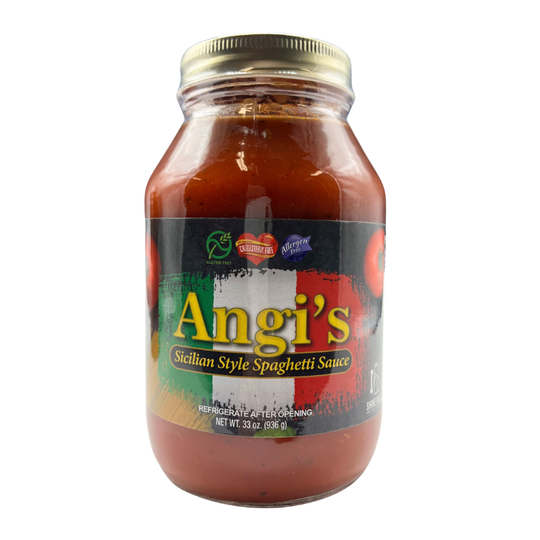 Angi's Sicilian Style Spaghetti Sauce | 33 oz | Gluten Free | Brenmar