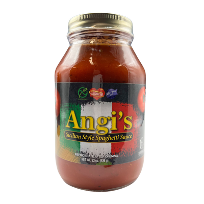 Angi's Sicilian Style Spaghetti Sauce | Single Jar | Healthy Spaghetti Sauce | Gluten, Allergen, & Cholesterol Free | Perfect With Pasta, Bread, And More | Sweet, Light and Savory | Nebraska Spaghetti Sauce